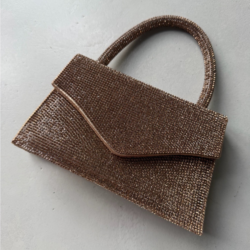 Steve Madden Crystal-Embellished Top-Handle Clutch